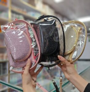 کیف ارایشی سه تیکه لمه دار